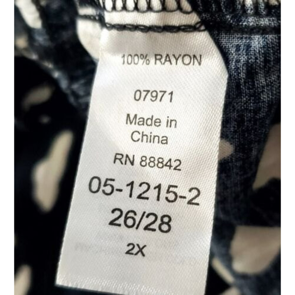 Ellos Womens Plus Sz 2X Flutter Sleeve Cropped Romper Black-White Print Jumpsuit - Picture 6 of 8